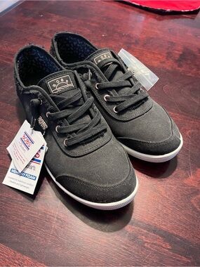 Skechers BOBS Black Low-Top Canvas Sneakers